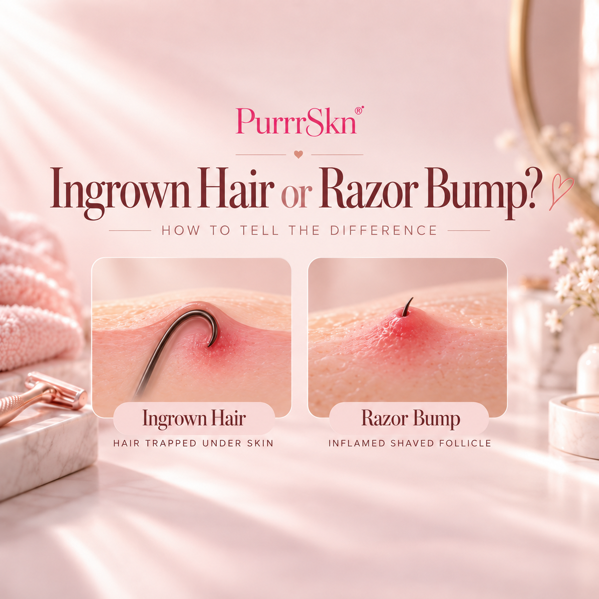 Ingrown hair or razor bump — PurrrSkn Skin School