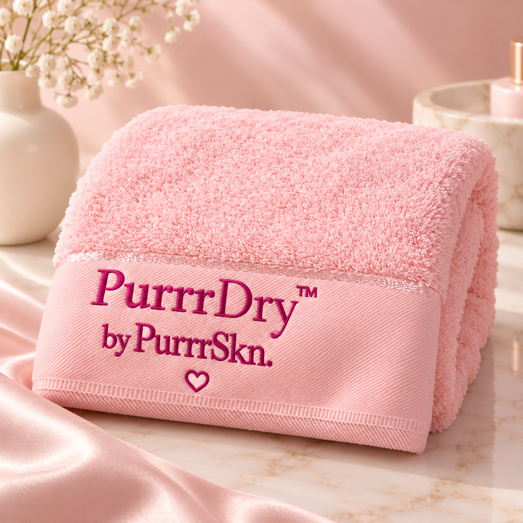 PurrrDry antimicrobial 100% cotton pink towel by PurrrSkn