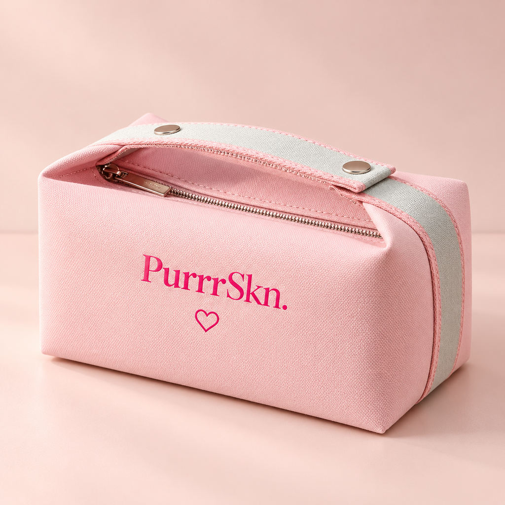 PurrrSkn blush pink travel pouch